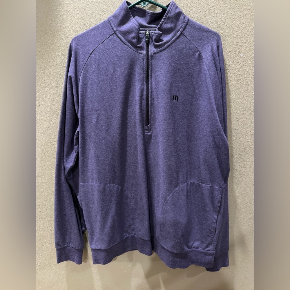 Travis Mathew Zachary Half Zip Pullover - Large - Dark Purple